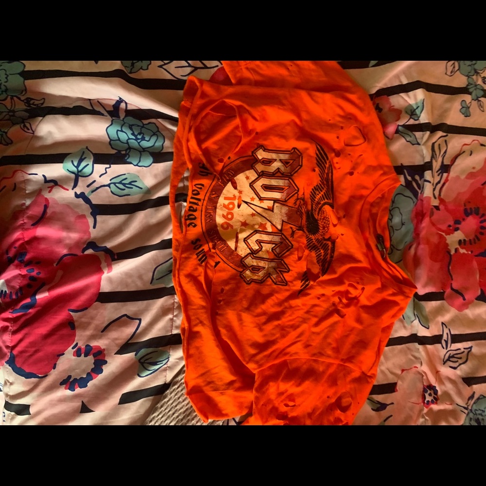 Orange cropped graphic tee